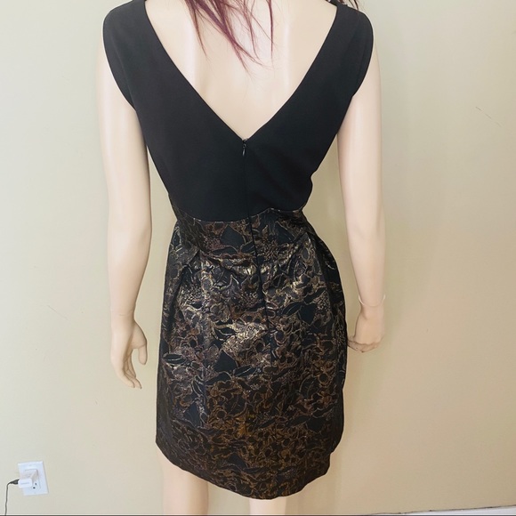 Size 20 | Black and Gold Jeweled Cocktail Dress - Picture 3 of 12